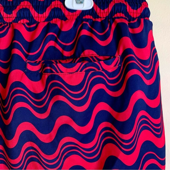 INC Men's Fuschia & navy blue mesh Wave pattern Swim Shorts board shorts size XL - Picture 5 of 7